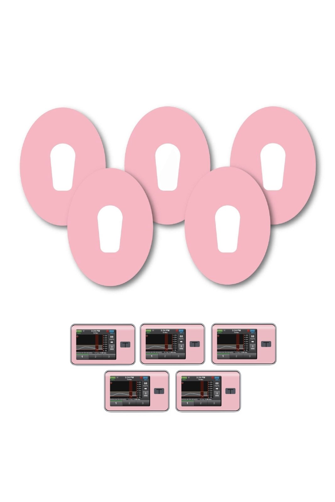 Pink Pastel Patches Matching Set for Dexcom G6 diabetes CGMs and insulin pumps