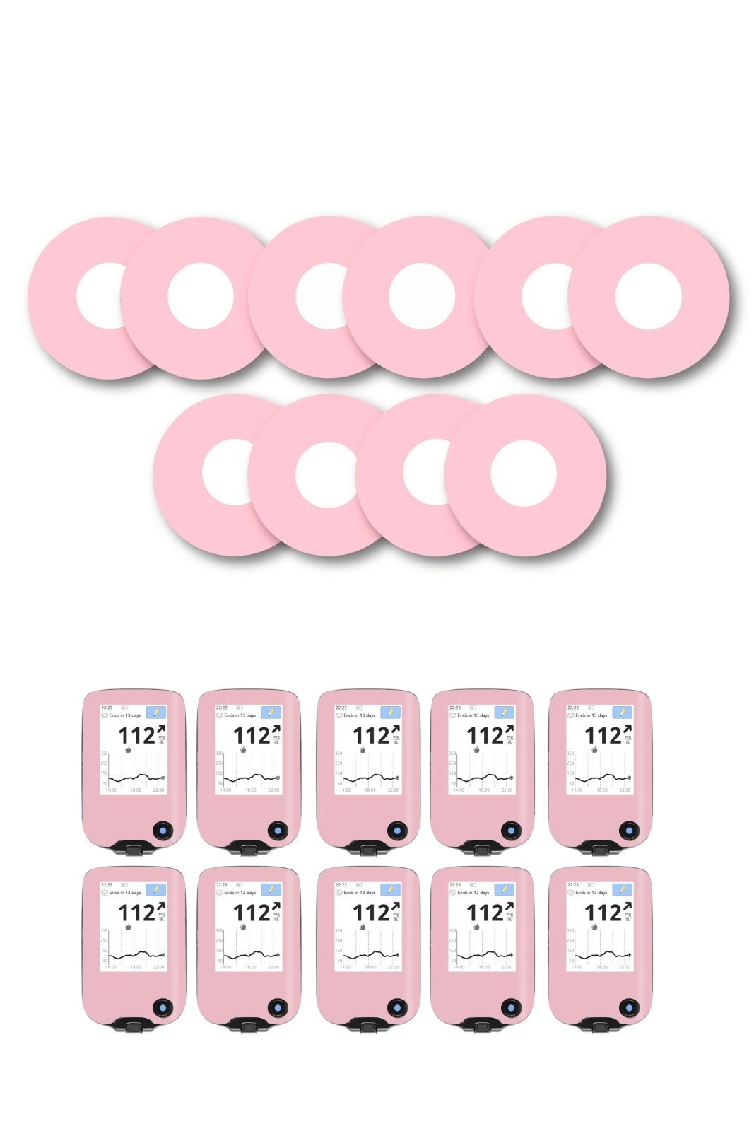 Pink Pastel Patches Matching Set for Freestyle Libre diabetes CGMs and insulin pumps