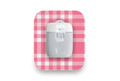 Pink Plaid Patch for Medtrum Pump diabetes CGMs and insulin pumps