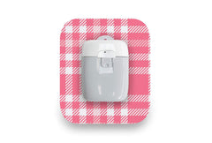 Pink Plaid Patch for Medtrum Pump diabetes CGMs and insulin pumps