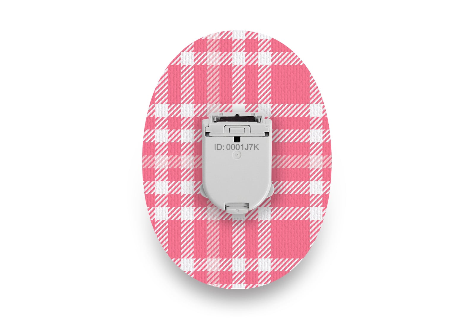 Pink Plaid Patch for Glucomen Day diabetes CGMs and insulin pumps