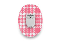 Pink Plaid Patch for Glucomen Day diabetes CGMs and insulin pumps