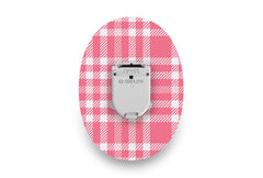 Pink Plaid Patch for Glucomen Day diabetes CGMs and insulin pumps
