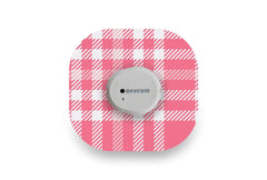 Pink Plaid Patch for Dexcom G7 / One+ diabetes CGMs and insulin pumps