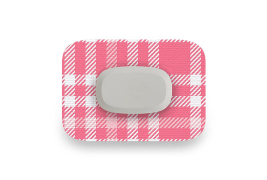 Pink Plaid Patch - GlucoRX Aidex for Single diabetes CGMs and insulin pumps