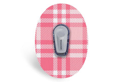 Pink Plaid Patch for Dexcom G6 / One diabetes CGMs and insulin pumps