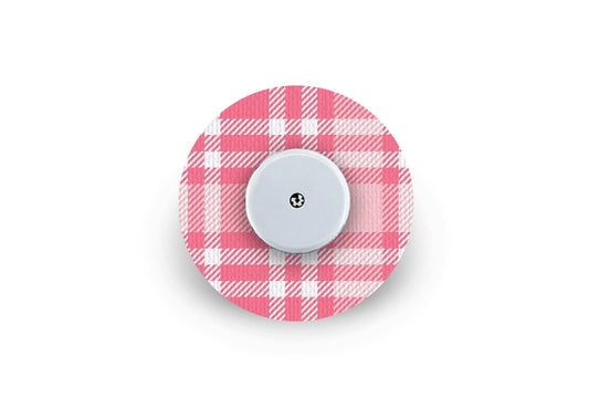 Pink Plaid Patch for Freestyle Libre diabetes CGMs and insulin pumps
