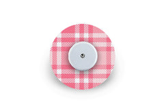 Pink Plaid Patch for Freestyle Libre diabetes CGMs and insulin pumps