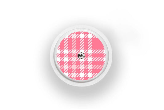 Pink Plaid Sticker - Freestyle Libre 1, 2, or 2+ for diabetes supplies and insulin pumps