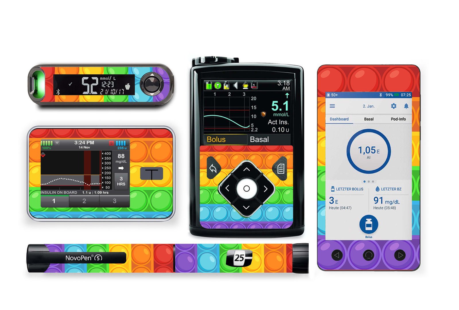 Poppit Sticker for Novopen 4, 5, 6, or Echo diabetes supplies and insulin pumps