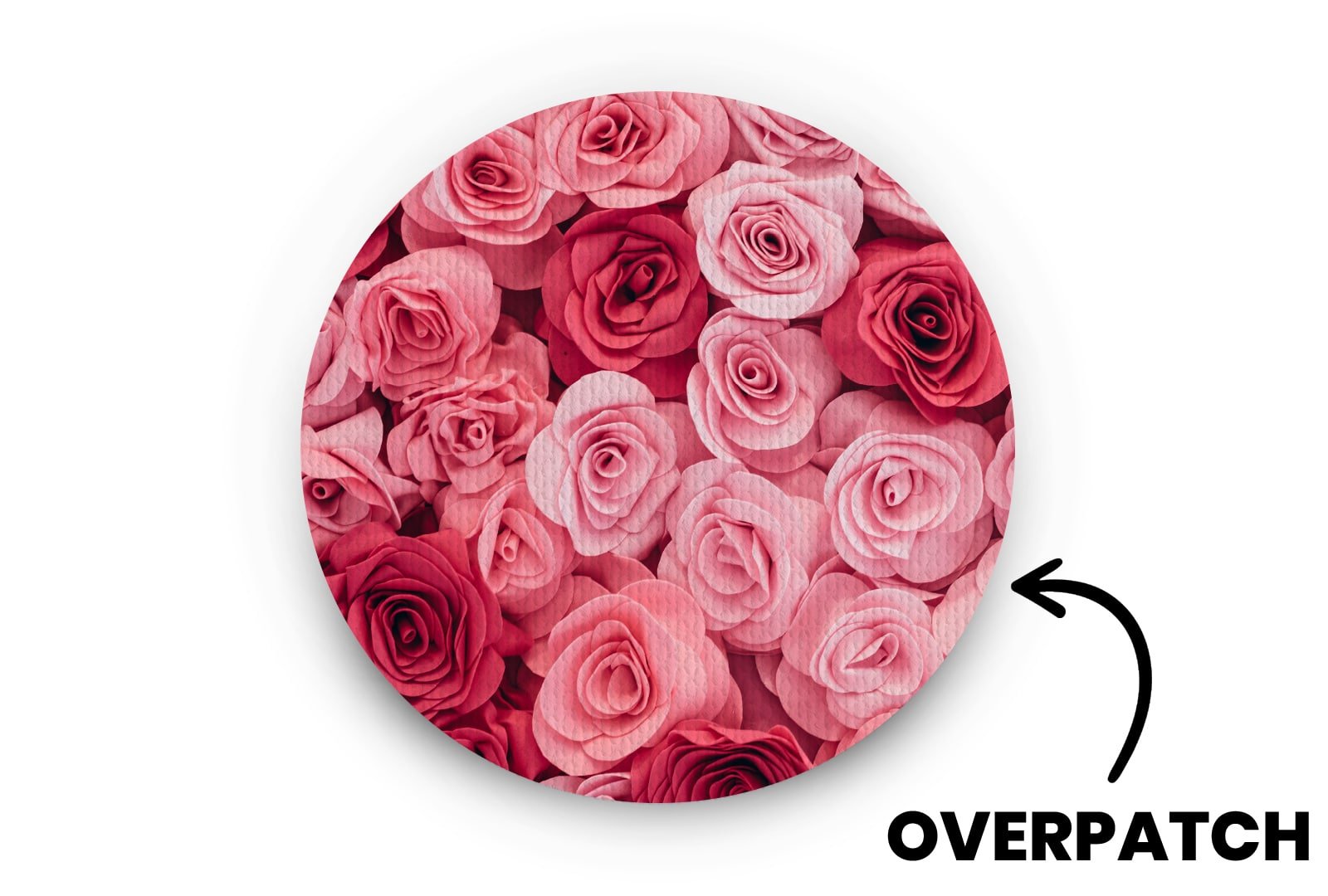 Pretty Pink Rose Patch for Freestyle Libre 3 diabetes CGMs and insulin pumps