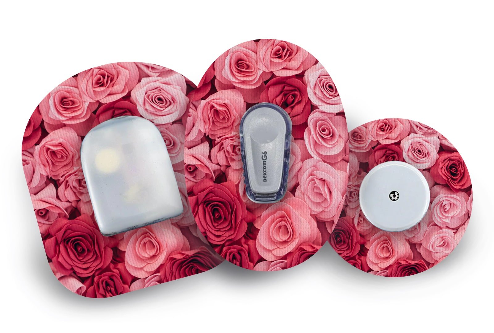 Pretty Pink Rose Patch for Freestyle Libre 2 diabetes CGMs and insulin pumps