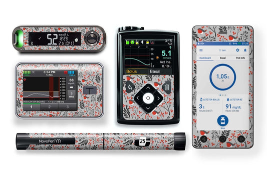 Red Robin Stickers for Novopen 4, 5, 6, or Echo diabetes CGMs and insulin pumps