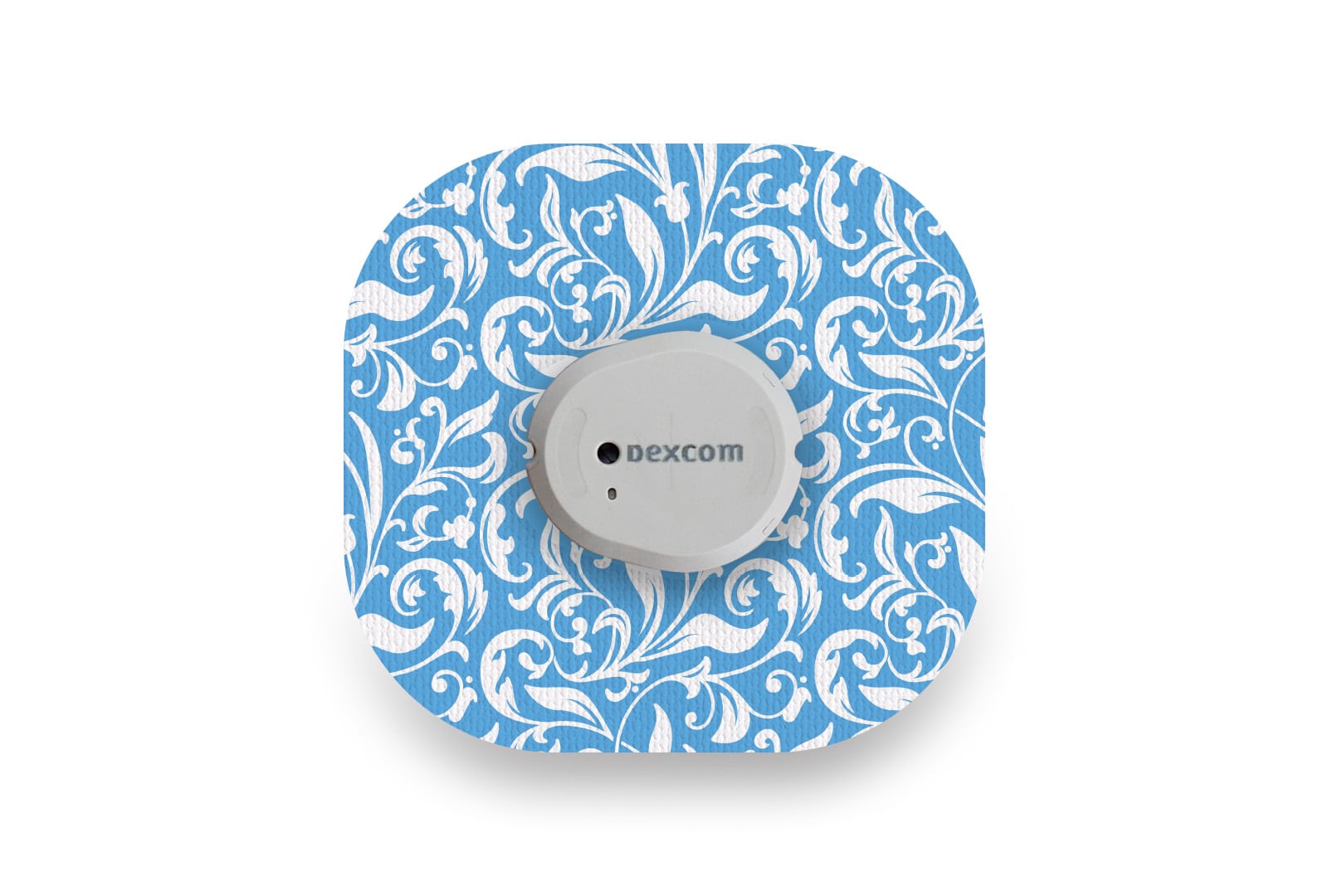 Royal White Flowers Patch for Dexcom G7 / One+ diabetes CGMs and insulin pumps
