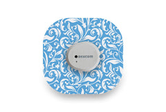 Royal White Flowers Patch for Dexcom G7 / One+ diabetes CGMs and insulin pumps