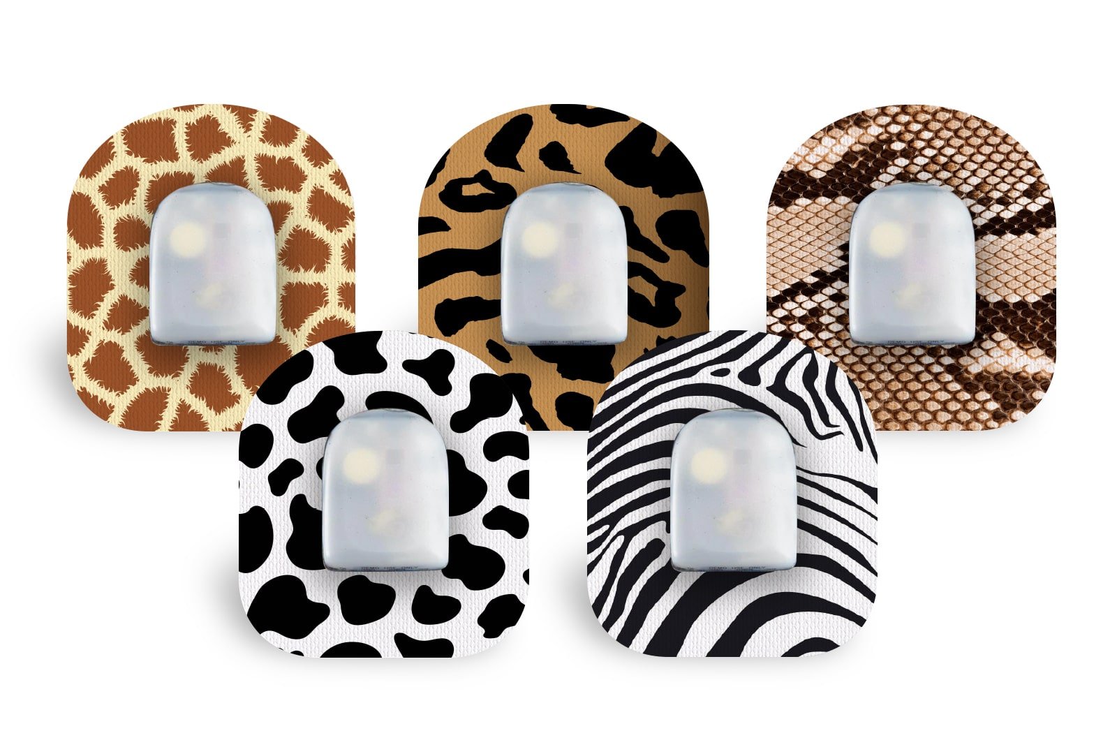 Safari Patch Pack for Omnipod - 5 Pack diabetes CGMs and insulin pumps