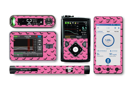 Scary Bats Sticker for Novopen 4, 5, 6, or Echo diabetes CGMs and insulin pumps
