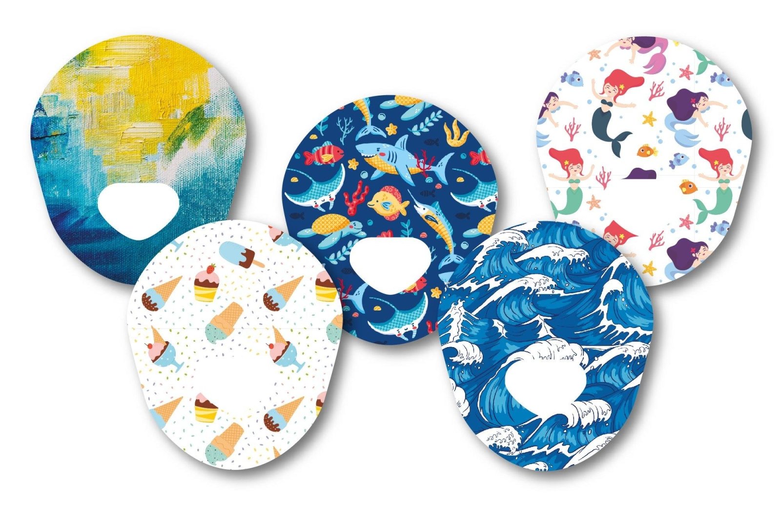 Seaside Patch Pack for Guardian Enlite - 5 Pack diabetes CGMs and insulin pumps