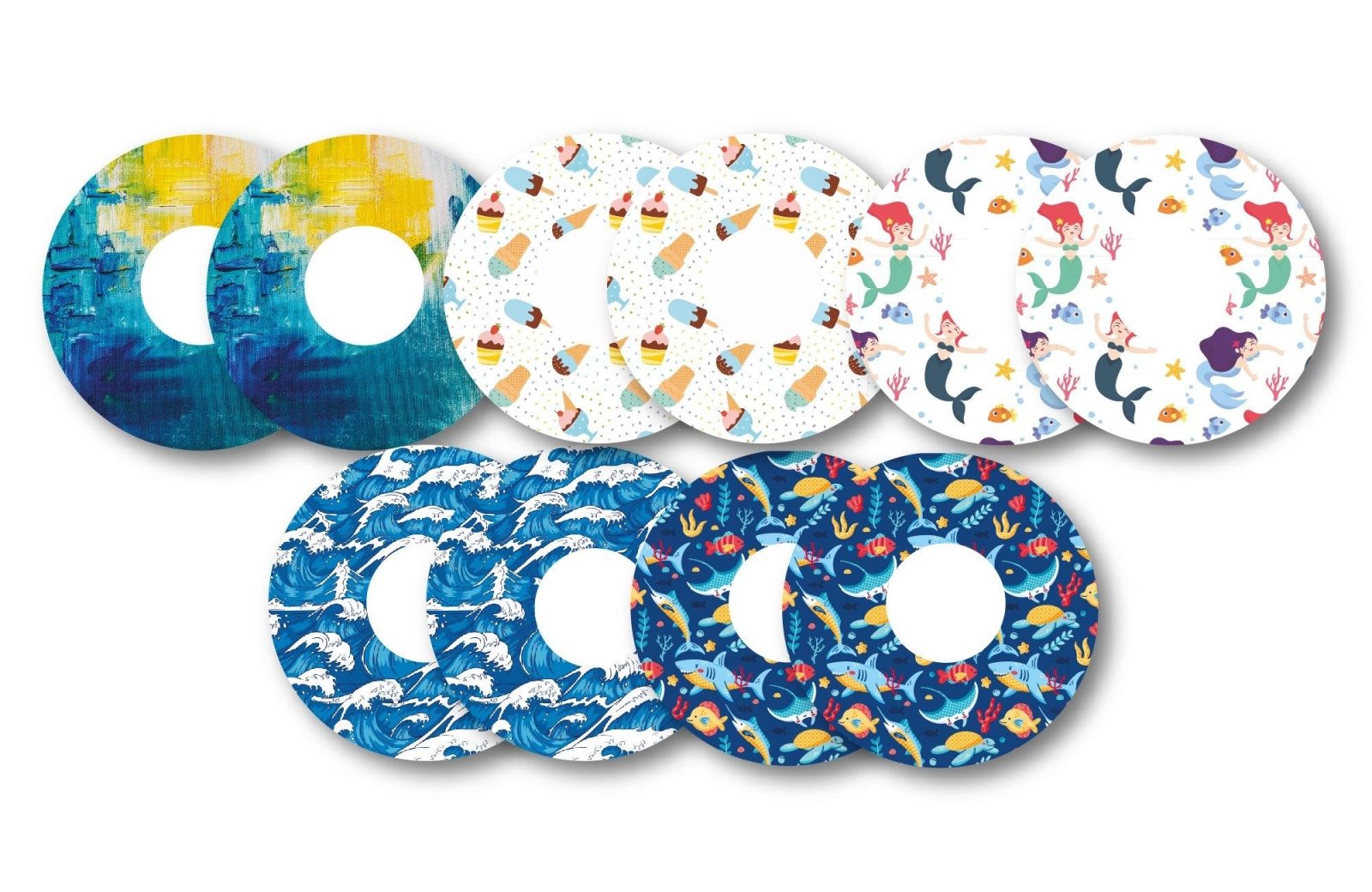 Seaside Patch Pack for Freestyle Libre - 10 Pack diabetes CGMs and insulin pumps