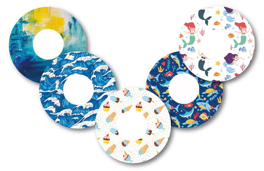Seaside Patch Pack for Freestyle Libre - 5 Pack diabetes CGMs and insulin pumps