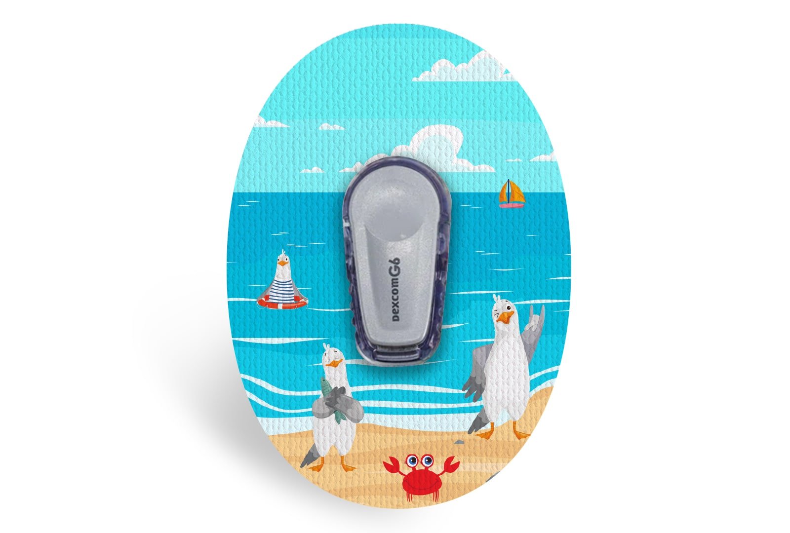 Seaside Seagulls Patch for Dexcom G6 / One diabetes CGMs and insulin pumps