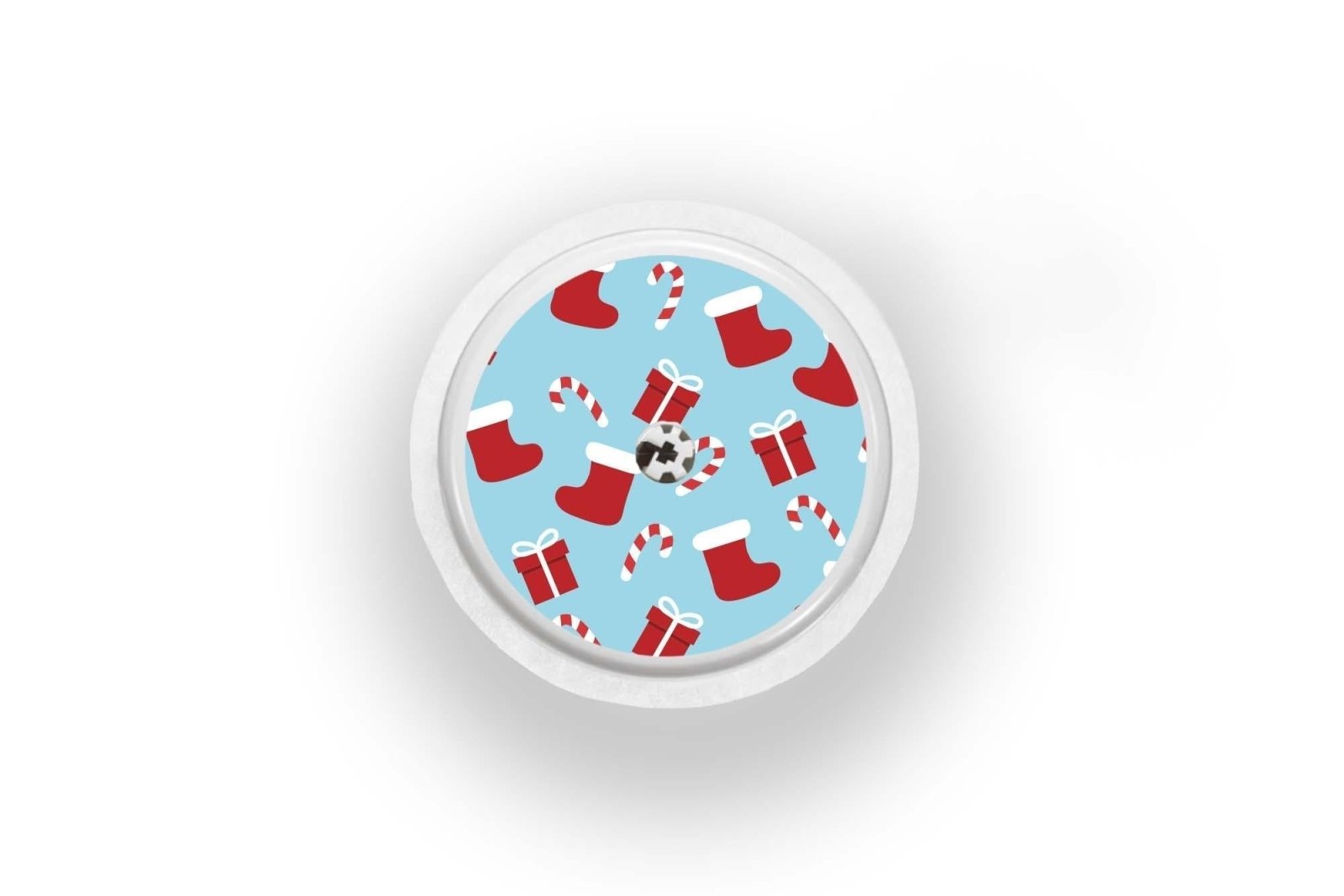 Secret Santa Stickers for Freestyle Libre 1, 2, or 2+ diabetes CGMs and insulin pumps
