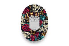 Skulls & Roses Patch - Glucomen Day for Single diabetes supplies and insulin pumps