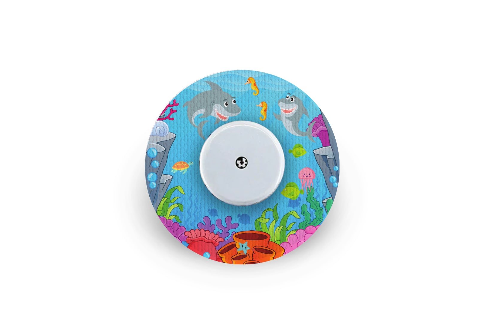 Smiley Shark Patch - Freestyle Libre for Single diabetes CGMs and insulin pumps