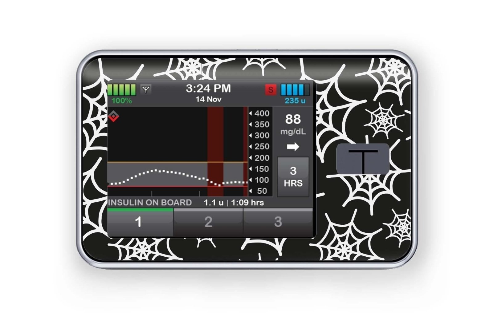 Spider Web Sticker - T-Slim for diabetes CGMs and insulin pumps