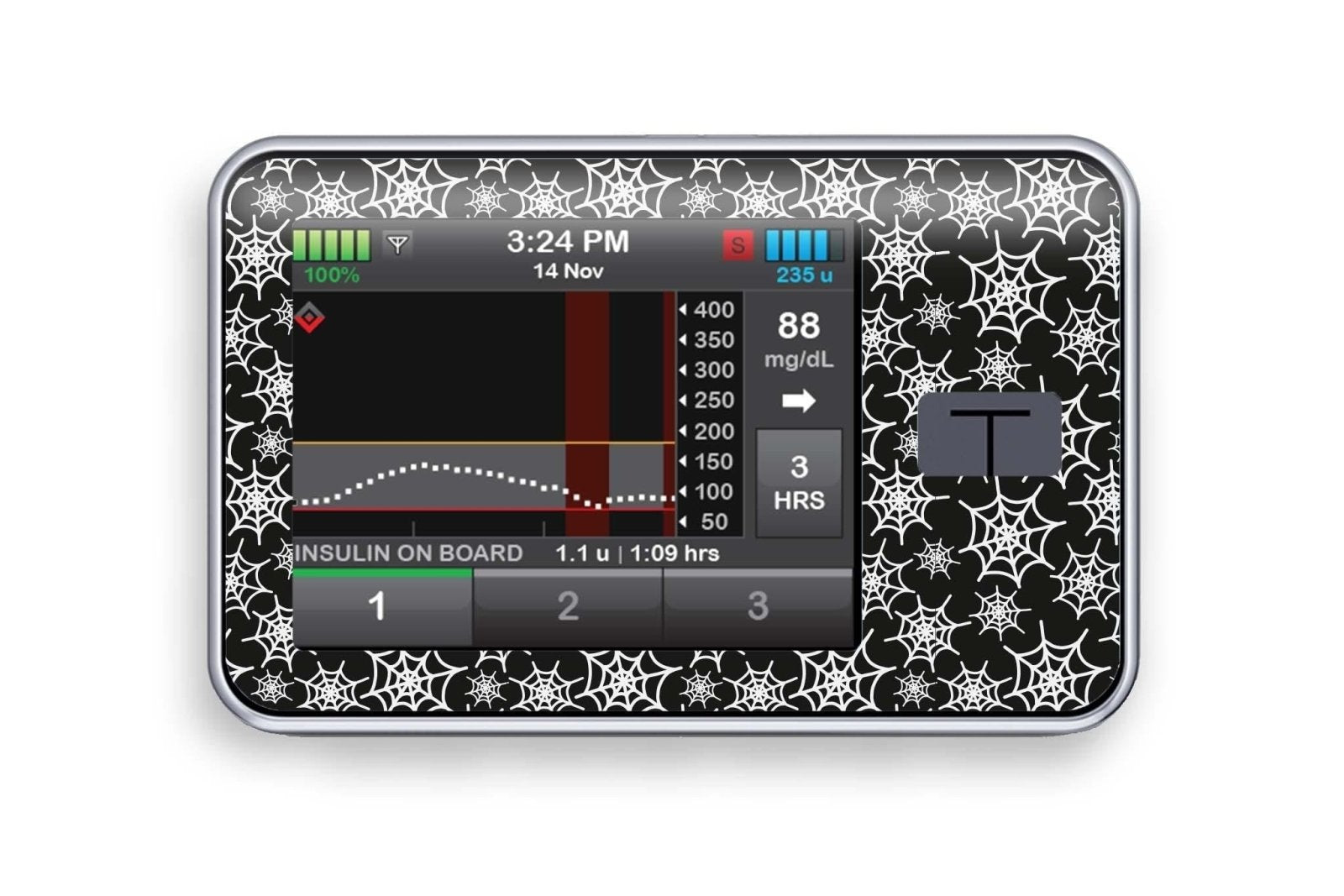 Spider Web Sticker for T:Slim X2 diabetes CGMs and insulin pumps