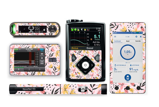 Star Lilies Sticker for Novopen 4, 5, 6, or Echo diabetes supplies and insulin pumps