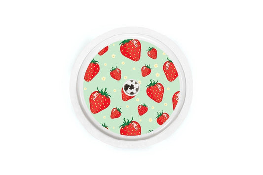 Strawberries Sticker - Freestyle Libre 1, 2, or 2+ for diabetes CGMs and insulin pumps