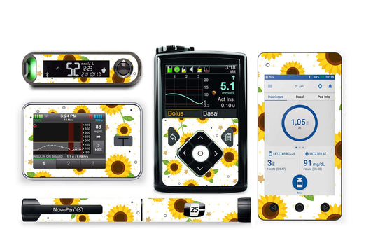 Sunflower Sticker for Novopen 4, 5, 6, or Echo diabetes supplies and insulin pumps