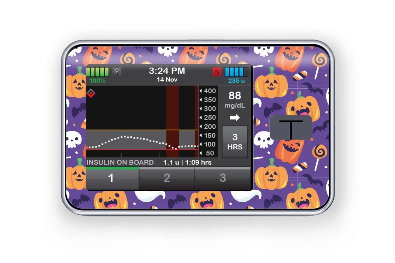 Trick or Treat Sticker - T-Slim for diabetes CGMs and insulin pumps