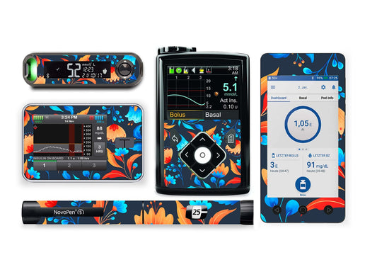 Tropical Flower Sticker for Novopen 4, 5, 6, or Echo diabetes supplies and insulin pumps