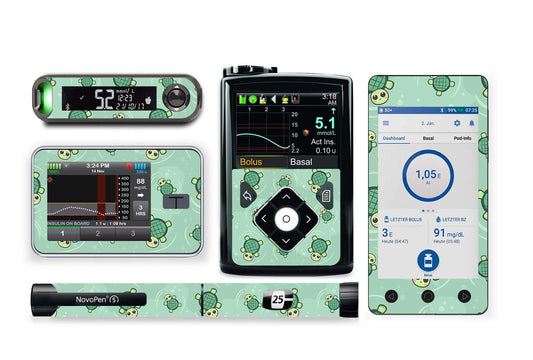 Turtle Sticker for Novopen 4, 5, 6, or Echo diabetes supplies and insulin pumps