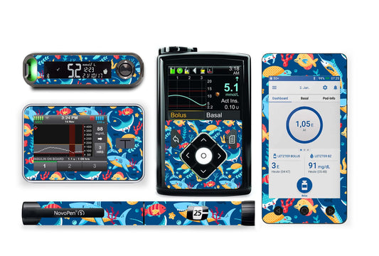 Under the Sea Sticker for Novopen 4, 5, 6, or Echo diabetes supplies and insulin pumps