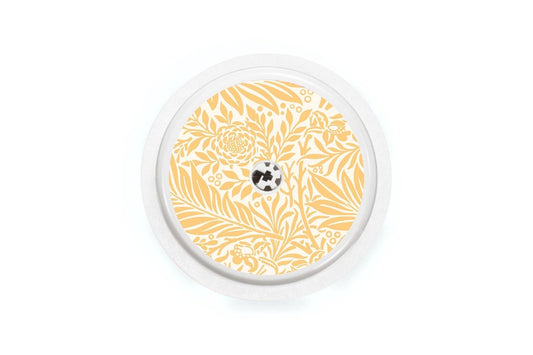 Vintage Yellow Flowers Sticker - Freestyle Libre 1, 2, or 2+ for diabetes CGMs and insulin pumps