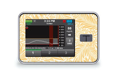 Vintage Yellow Flowers Sticker for T:Slim X2 diabetes CGMs and insulin pumps