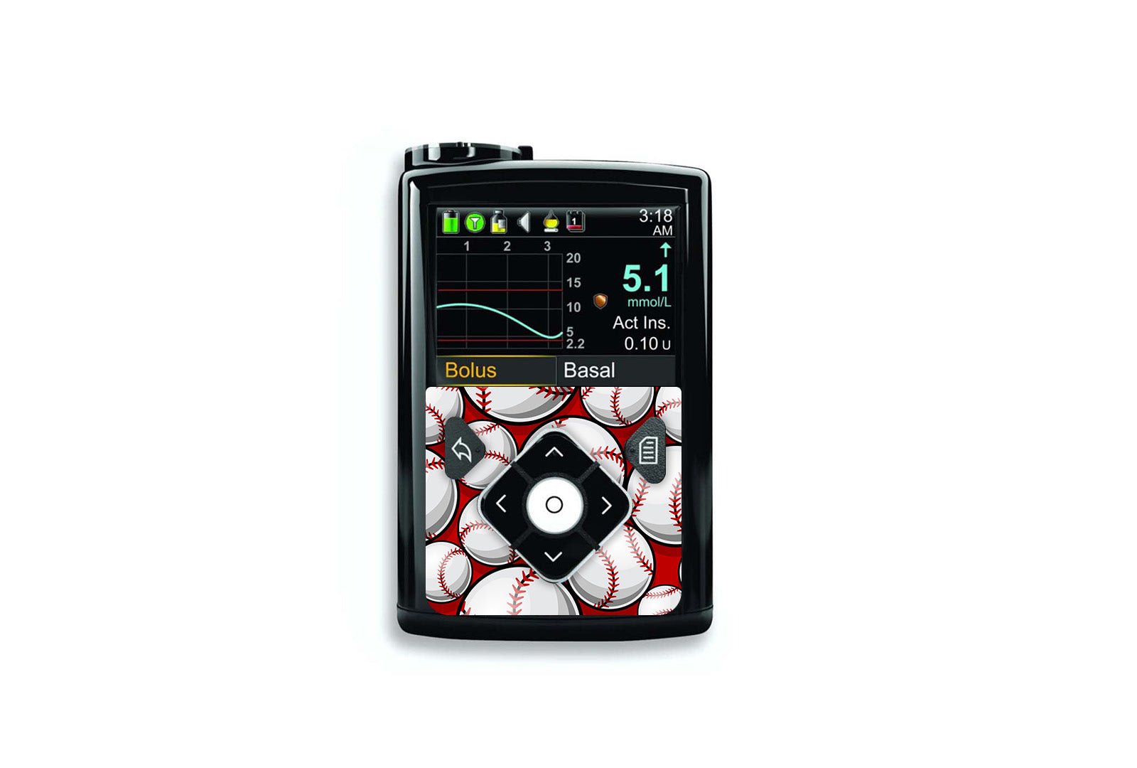Baseball Sticker for Novopen 4, 5, 6, or Echo diabetes supplies and insulin pumps