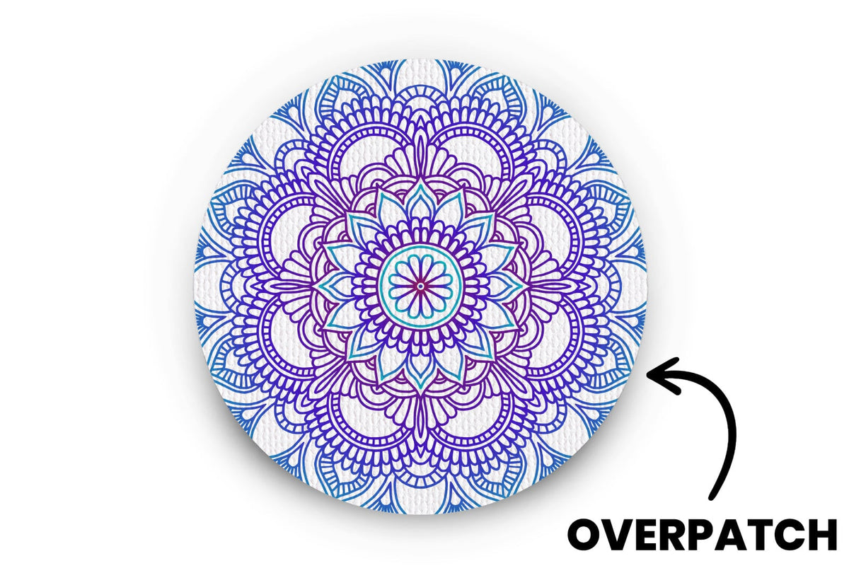 Blue Mandala Patch - Overpatches for Single diabetes supplies and insulin pumps