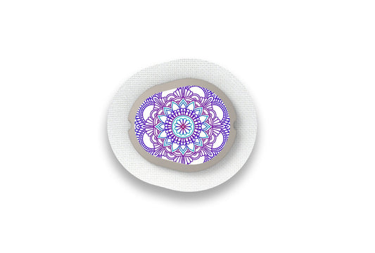 Blue Mandala Sticker - Dexcom G7 / One+ Sensor for diabetes supplies and insulin pumps