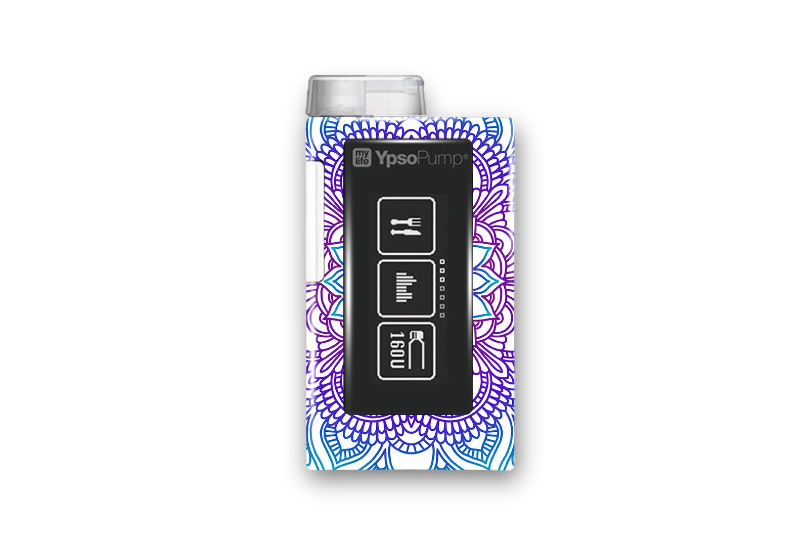 Blue Mandala Sticker for Novopen 4, 5, 6, or Echo diabetes supplies and insulin pumps