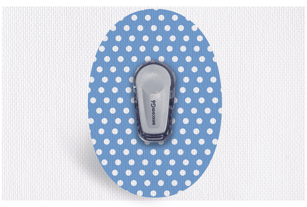 Blue Polka Dot Patch - Dexcom G6 / One for Dexcom G6 / One diabetes supplies and insulin pumps