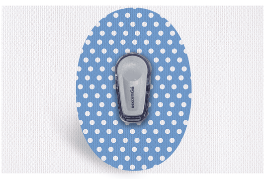Blue Polka Dot Patch - Dexcom G6 / One for Dexcom G6 / One diabetes supplies and insulin pumps