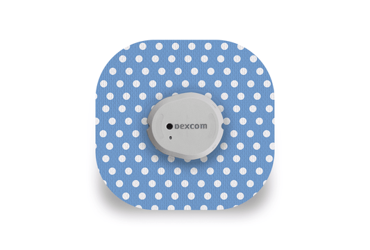 Blue Polka Dot Patch for Freestyle Libre 2 diabetes supplies and insulin pumps