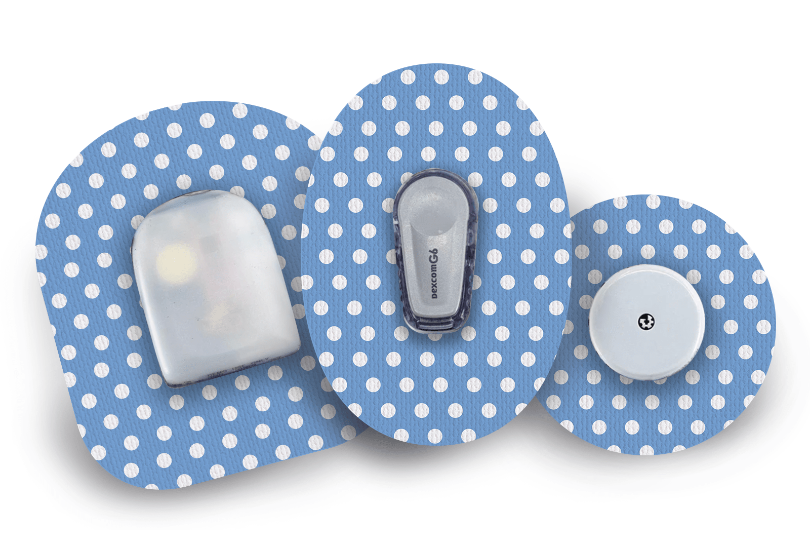 Blue Polka Dot Patch for Freestyle Libre 2 diabetes supplies and insulin pumps