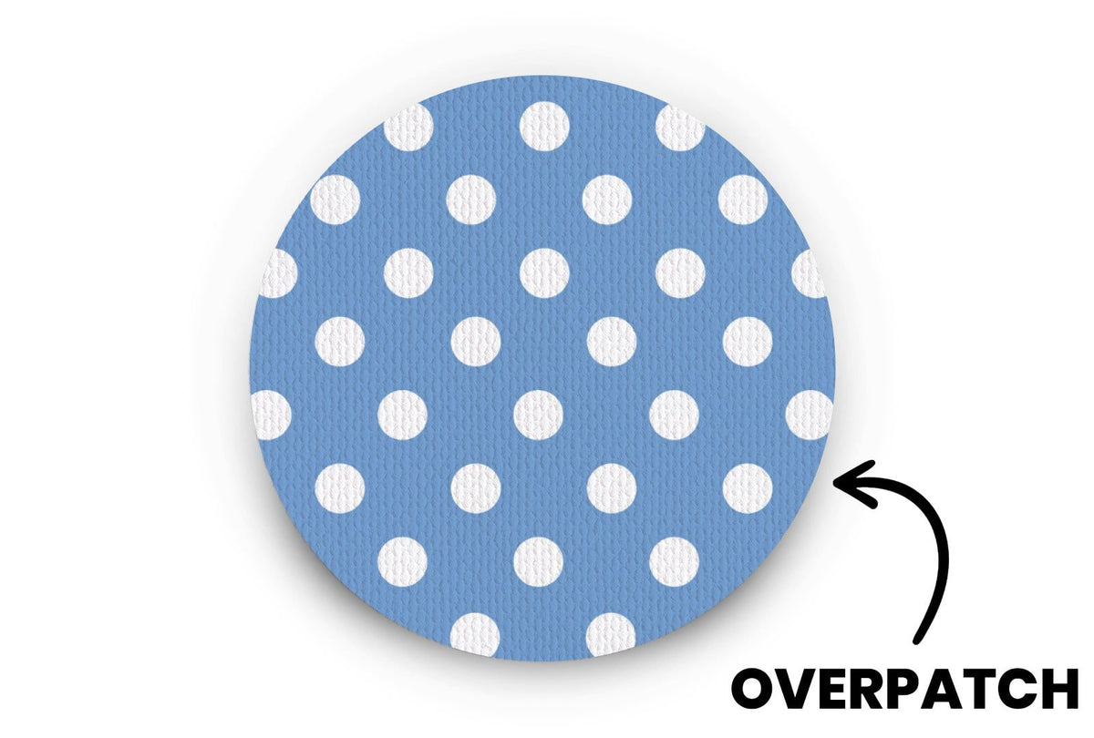 Blue Polka Dot Patch - Overpatches for Single diabetes supplies and insulin pumps