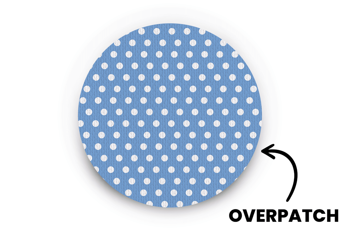 Blue Polka Dot Patch - Overpatches for Single diabetes supplies and insulin pumps