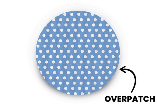 Blue Polka Dot Patch - Overpatches for Single diabetes supplies and insulin pumps